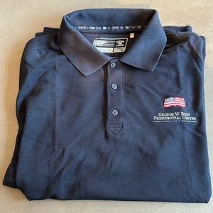 Cutter & Buck Navy SMU George W. Bush Presidential Center Polo Large